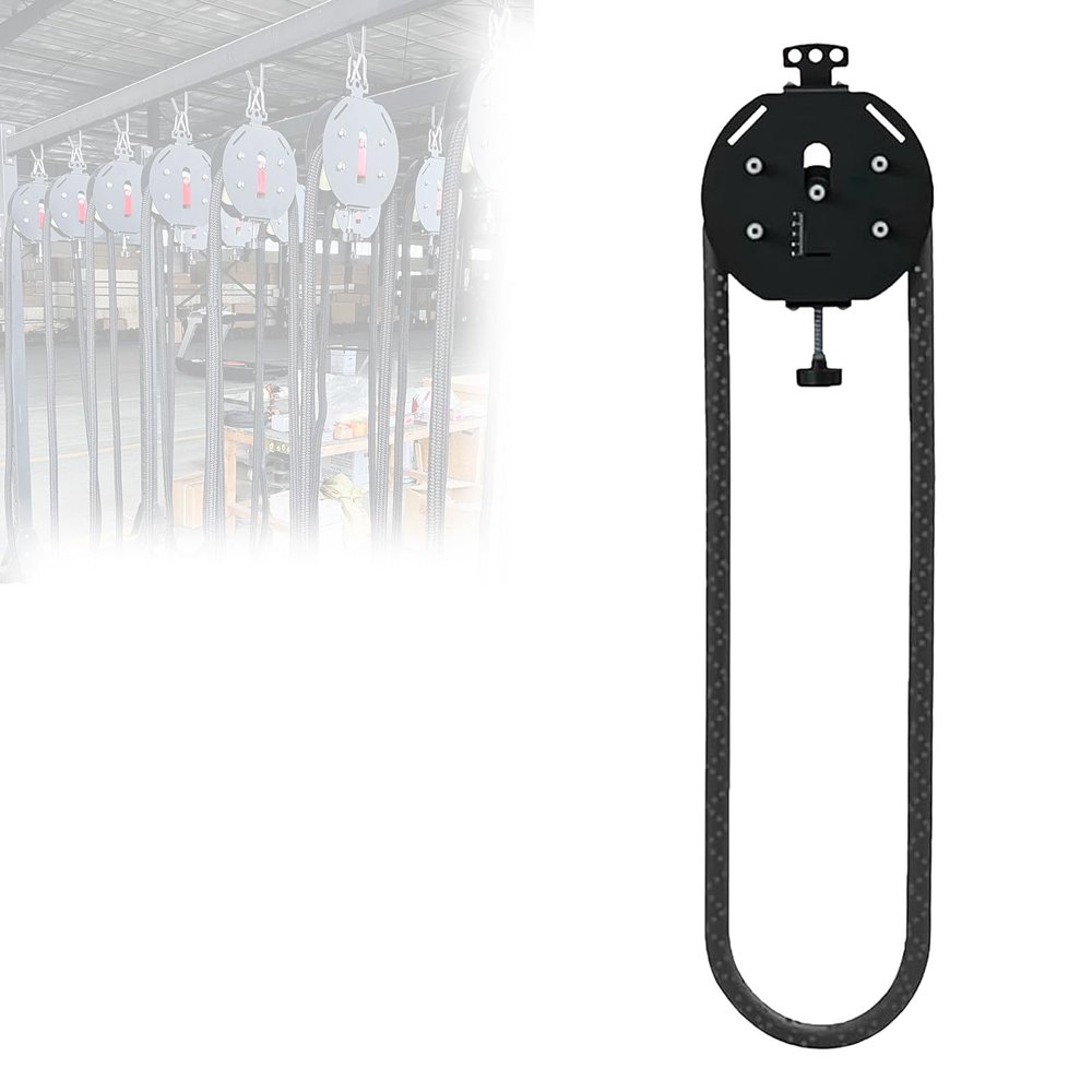 Feiphla Cable Pulley System, Endless Rope Trainer for Home Gyms, Adjustable Resistance, All Black