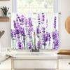 Treer 2-Piece Floral Cafe Curtains, Short Window Curtains, Lavender, 65 x 60 cm view 1