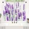 Treer 2-Piece Floral Cafe Curtains, Short Window Curtains, Lavender, 65 x 60 cm view 4
