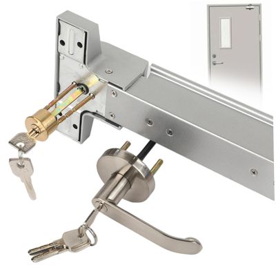 25-Inch Iron Panic Exit Bar with Keyed Lock Cylinder