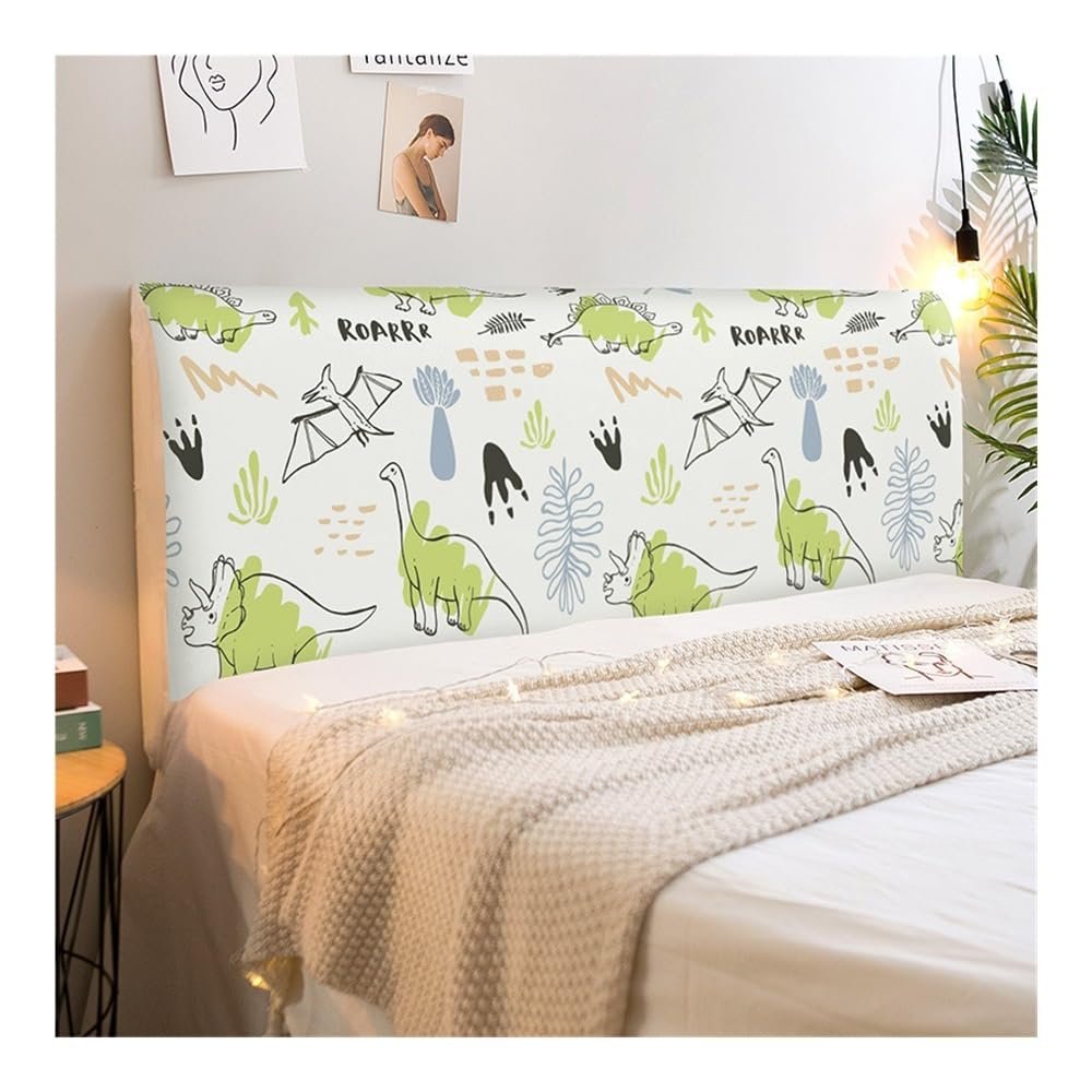 ESMENATZLS Printed Headboard Cover, 1.5 m, 1.8 m, 2.0 m, Elastic Headboard Protector (Yellow, 60 x 200 cm)