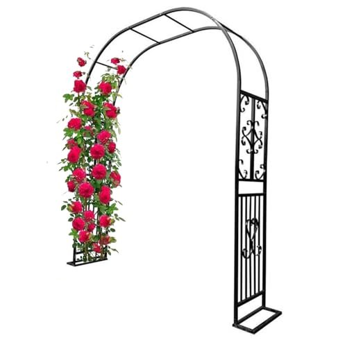 Sturdy Steel Trellis for Climbing Plants, Black Metal Lawn Spike, 140 cm Outdoor Arch Stand for Wedding and Party Decorations