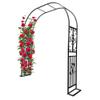 Sturdy Steel Trellis for Climbing Plants, Black Metal Lawn Spike, 140 cm Outdoor Arch Stand for Wedding and Party Decorations view 1