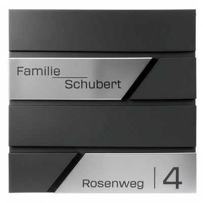 Grafner Premium Personalized Mailbox, RAL 7016 Anthracite Gray, with Newspaper Compartment and 2 Keys