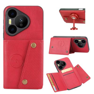 xinyunew Case for Samsung Galaxy S26/S26 Pro with Card Holder, Stand, and Wallet, Red