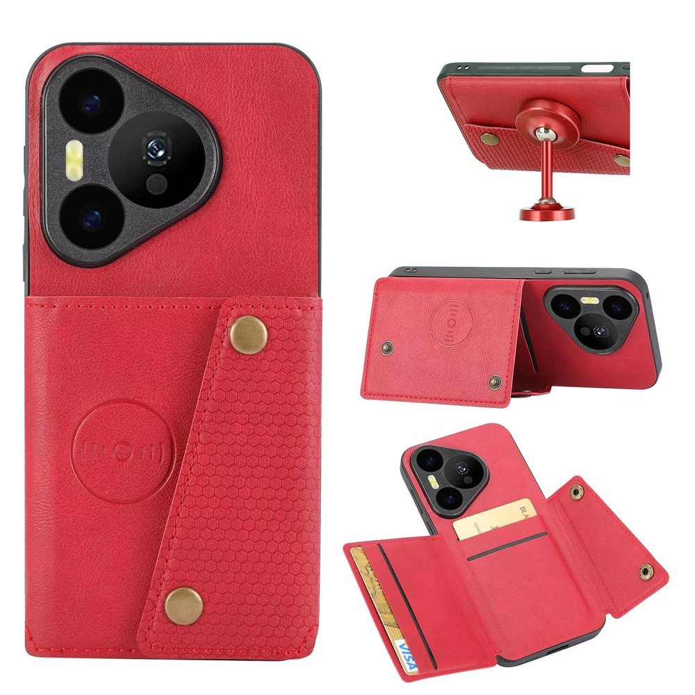xinyunew Case for Samsung Galaxy S26/S26 Pro with Card Holder, Stand, and Wallet, Red