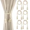 HwlAlrs 6-Pack Beige Boho Curtain Tiebacks, Adjustable Tassel Holdbacks view 1