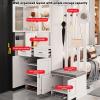 Freestanding Wooden Privacy Room Divider with Storage and Shoe Bench, 80 cm/31.5 in view 3