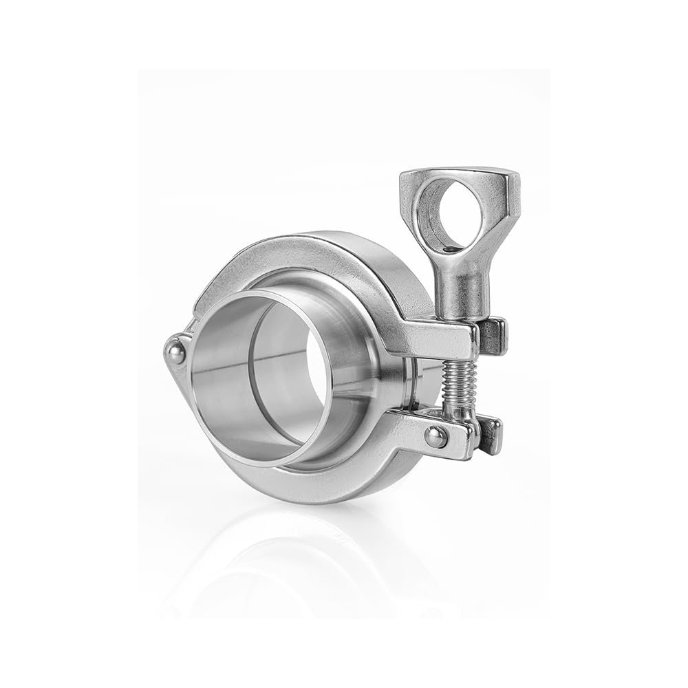 Tri-Clamp Sanitary Set 0.5–10 in, 316 Stainless Steel, Weld Ferrules + Clamp + Gasket (53 mm K64)