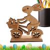 Wooden Bunny Decorative Figurine view 1