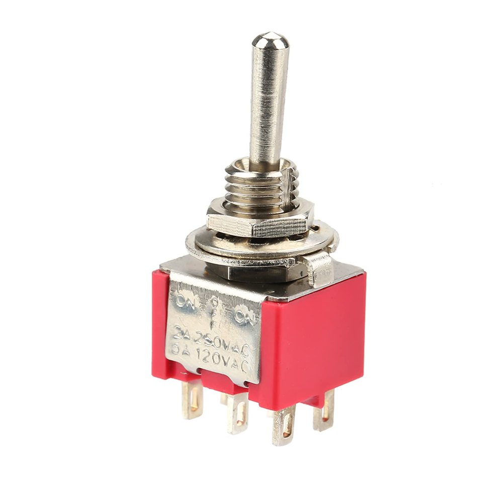CHICIRIS 10-Piece ON OFF ON DPDT Toggle Switch, 6-Pin, 6 mm, Long Life
