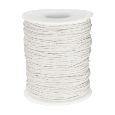 QUARKZMAN 1 mm Waxed Cotton Cord, 100 Yards, White, Round Cord for Bracelets, Necklaces, Beading, DIY Jewelry Making and Macramé