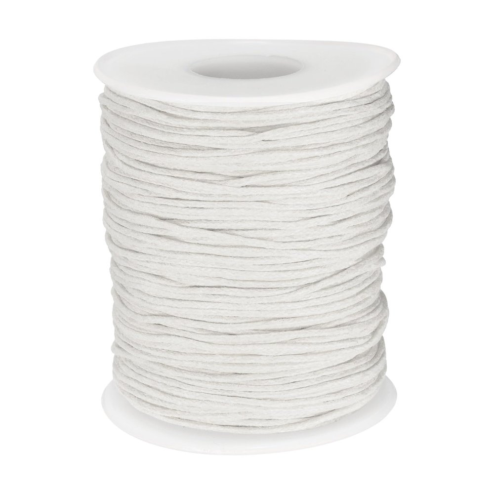QUARKZMAN 1 mm Waxed Cotton Cord, 100 Yards, White, Round Cord for Bracelets, Necklaces, Beading, DIY Jewelry Making and Macramé