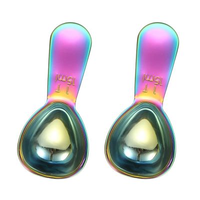 QUARKZMAN 2-Piece Stainless Steel Coffee Measuring Spoons, 15 mL, Short Handle