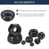 QUARKZMAN 15-Pack M6 x 1 Nylon Insert Hex Lock Nuts, Carbon Steel, Black view 4
