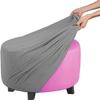 Round Ottoman Cover 60/40/50/45 cm Stretch Pouf Slipcover, Stool Cover, Footstool Cover, Light Gray, Diameter 80 cm view 1