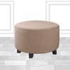 Round Ottoman Cover 60/40/50/45 cm Stretch Pouf Slipcover, Stool Cover, Footstool Cover, Light Gray, Diameter 80 cm view 2