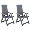 Teenpull Adjustable Garden Chairs, 2-Piece Set, Anthracite Plastic, Folding, Weather-Resistant, 59 x 67 x 106 cm view 1