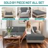 KYJSW 1-Piece Stretch Velvet Sofa Seat Cushion Cover, Non-Slip Universal Cover for L-Shaped Chaise Lounge, Light Gray, Large 2-Seater view 3