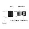 PTC Heating Element, 12–220 V, 50–200 W, Ceramic Thermostat Heater with Fan (48 V, 150 W) view 4