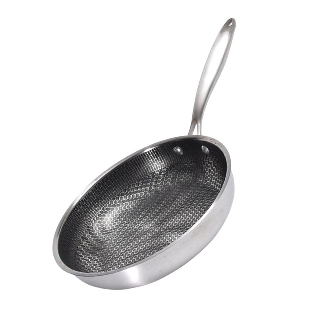 GARVALON Stainless Steel Egg Pan with Honeycomb Base, Small Silver Frying Pan