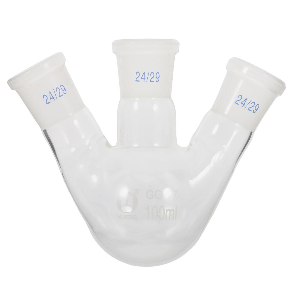 VALICLUD Glass Three-Neck Boiling Flask for Laboratory Bottles