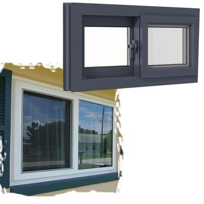 ZIUSFAC Horizontal Sliding Basement Window with Screen, Gray, 83 x 53 cm