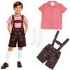 Children's Bavarian Lederhosen Costume with Suspenders, Dark Brown view 1