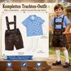 Children's Bavarian Lederhosen Costume with Suspenders, Dark Brown view 2