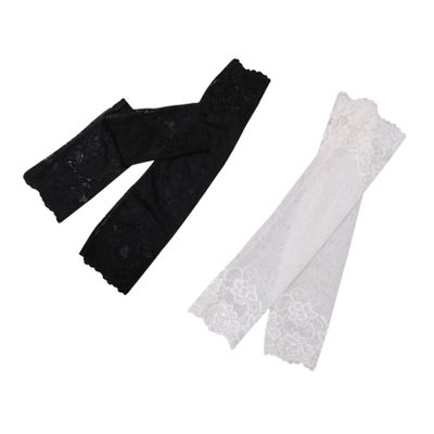 Mikinona Women's Summer Lace Arm Sleeves, 2 Pairs, Quick-Drying UV Sun Protection