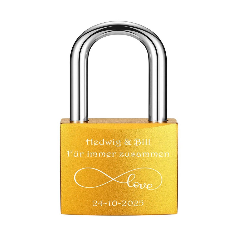 Lpraer Personalized Engraved Love Lock with Key, Small Padlock