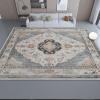 Non-Slip Floral Geometric Rug, 50 x 80 cm, Light Blue-Gray view 2