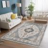 Non-Slip Floral Geometric Rug, 50 x 80 cm, Light Blue-Gray view 3