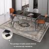 Non-Slip Floral Geometric Rug, 50 x 80 cm, Light Blue-Gray view 4