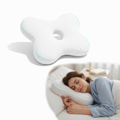 pozico Piercing Pillow with Ear Opening for Side Sleepers