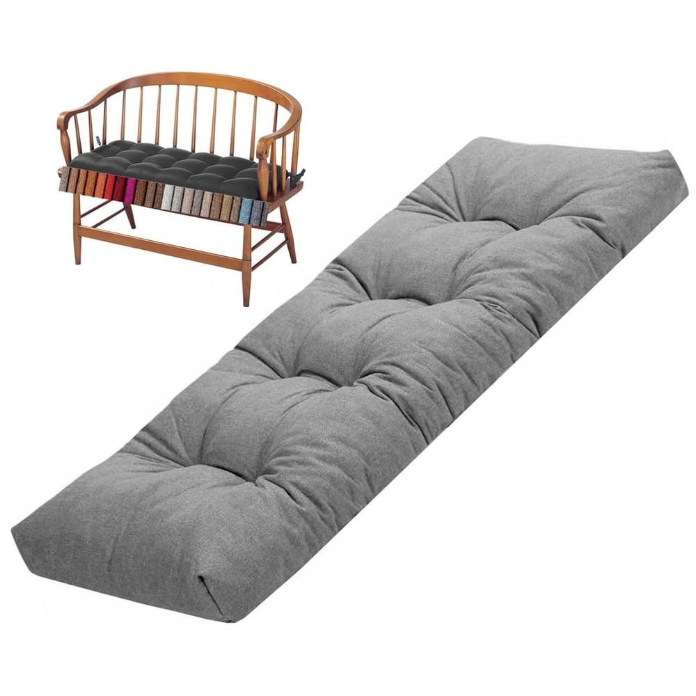 Indoor/Outdoor Bench Cushion, Gray, 100 x 40 x 8 cm