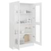 Hommdiy Living Room Display Cabinet, High-Gloss Engineered Wood, Glass Doors, 150 cm, White view 4
