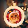 Personalized Christmas Baubles – Glass Ornament Printed with Your Photo, Logo, or Text – 9 cm, UV Digital Print, Satin-Matte Finish (1, Gold) view 1