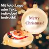 Personalized Christmas Baubles – Glass Ornament Printed with Your Photo, Logo, or Text – 9 cm, UV Digital Print, Satin-Matte Finish (1, Gold) view 3