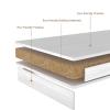 C-Shape End Table with Casters, White view 4