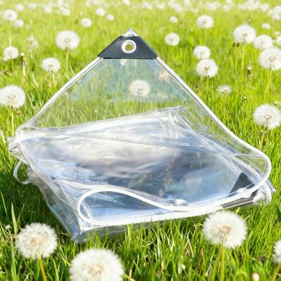 Waterproof Clear Tarpaulin 160 x 245 cm with Grommets, UV-Resistant PVC Cover for Outdoor Use