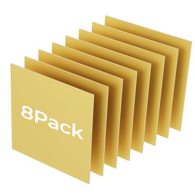 Creatorally 8-Pack Colored Basswood Plywood, 3 mm, 30 x 30 cm, Double-Sided Coated, for Laser Engraving and Cutting (Gold)