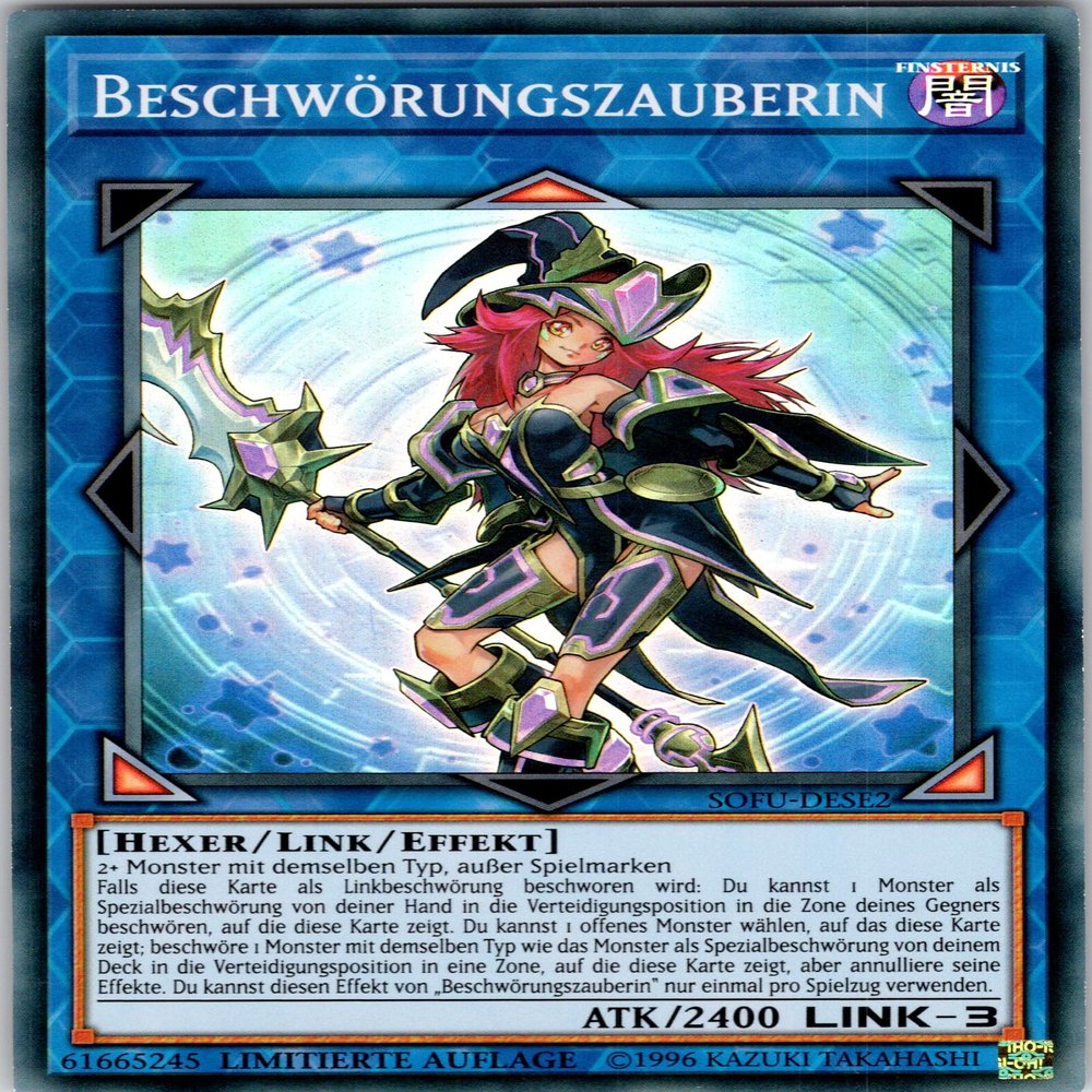 Summon Sorceress - SOFU-DESE2 - Super Rare - Limited Edition - German - Yu-Gi-Oh! Soul Fusion - Includes RC Field Center