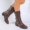 Women's Wide-Fit H Ankle Boots, Comfortable Winter Slip-Ons with Buckle and Block Heel view 3