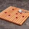 Premium Rectangular Bamboo Bath Mat, Waterproof Non-Slip Shower Mat with Handle view 1