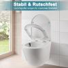 MEEJEE D-Shape Toilet Seat, 460 x 365 mm, Soft-Close, White view 3