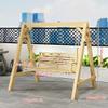 2-Seater Wooden Swing Bench with Stand, Backrest and Armrests, Supports 362.9 kg view 2