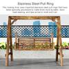2-Seater Wooden Swing Bench with Stand, Backrest and Armrests, Supports 362.9 kg view 4