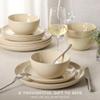 Gibson Home Rockaway 12-Piece Dinnerware Set, Warm Cream view 4