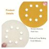WBTAJZHY 50-Piece Yellow Sandpaper with 8 Holes, Hook-and-Loop, 60–800 Grit, 5-Inch Sanding Discs (320 Grit) view 3